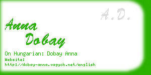 anna dobay business card